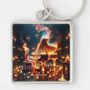 Porte-clés Fille de piano de feu mignonne fantastique
