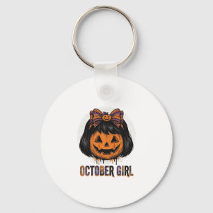 Porte-clés Fille d'octobre Citrouille Arc Halloween Vecteur C