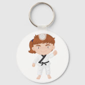 Porte-clés Fille Doing Karate Porte - clé (Recto)