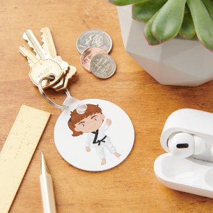 Porte-clés Fille Doing Karate Porte - clé