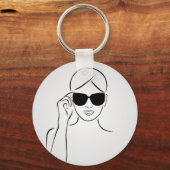 Porte-clés Fille élégante aux tons (Recto)