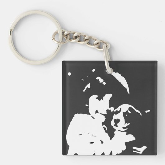 Porte-clés Fille, enfant, animal (Devant)