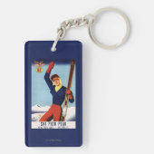 Porte-clés Fille flexible de ski de Pin- d'insecte (Dos)