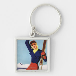 Porte-clés Fille flexible de ski de Pin- d'insecte