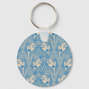 Porte-clés Fille glamour : motif sans couture stylisée.