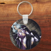 Porte-clés Fille guerrière Anime (Recto)