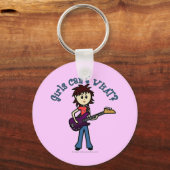 Porte-clés Fille guitare basse légère (Recto)