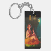 Porte-clés Fille Hawaii avec Ukulele (Devant gauche)