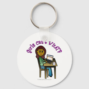 Porte-clés Fille informatique noire