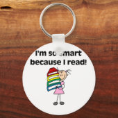 Porte-clés Fille intelligente parce que je lis (Recto)