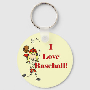 Porte-clés Fille J'aime Les Tshirts Et Cadeaux De Baseball