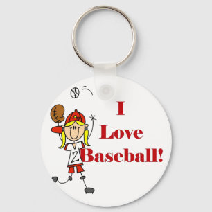Porte-clés Fille J'aime Les Tshirts Et Cadeaux De Baseball