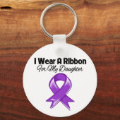 Porte-clés Fille - Je Porte Du Ruban Violet (Recto)