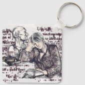 Porte-clés fille lisant un livre (Dos)