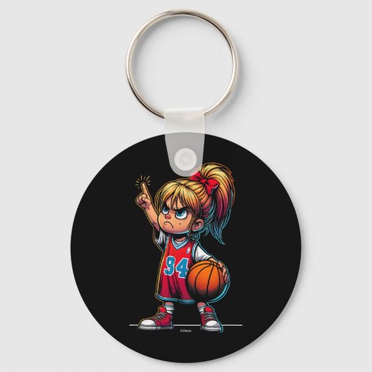 Porte-clés Fille Ller Mignonne et Confiante  (Recto)