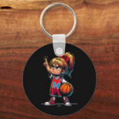 Porte-clés Fille Ller Mignonne et Confiante  (Recto)