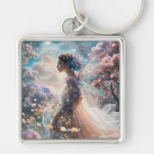 Porte-clés Fille mignonne de jardin de fleurs de fantaisie