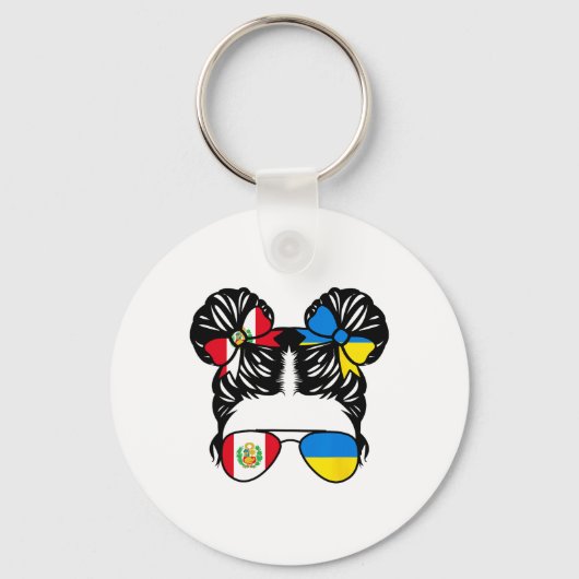 Porte-clés Fille moitié péruvienne moitié ukrainienne Pérou E (Recto)