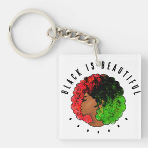 Porte-clés Fille noire panafricaine femme rouge vert fierté a