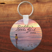 Porte-clés Fille personnalisée Photo Daddys Petit Script fill (Recto)