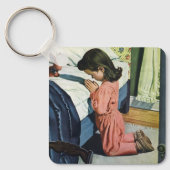 Porte-clés Fille priant au coucher, la prière du Seigneur (Recto)