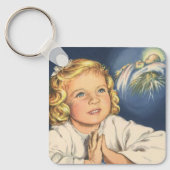 Porte-clés Fille priant Jésus-Christ, Prières du soir (Recto)