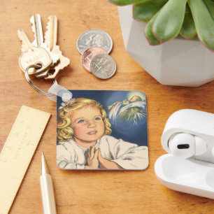 Porte-clés Fille priant Jésus-Christ, Prières du soir