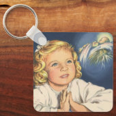 Porte-clés Fille priant Jésus-Christ, Prières du soir (Recto)