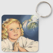 Porte-clés Fille priant pour Jésus-Christ, prières au coucher (Dos)