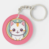 Porte-clés Fille qui aime Kittens fête d'anniversaire (Dos)