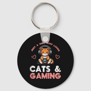 Porte-clés Fille qui aime les chats jeu joueuse filles enfant