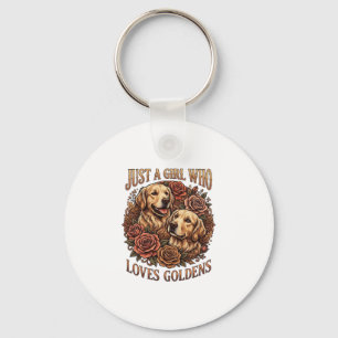 Porte-clés Fille qui aime simplement les roses pour chiens Go