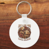 Porte-clés Fille qui aime simplement les roses pour chiens Go (Recto)