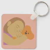 Porte-clés Fille qui étreint un ours (Dos)