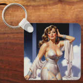 Porte-clés Fille rétro glamour 40's  (Recto)
