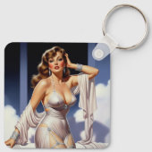 Porte-clés Fille rétro glamour 40's  (Dos)