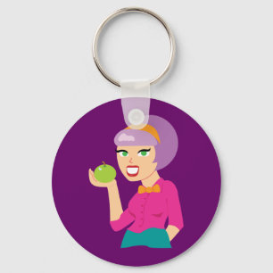Porte-clés Fille Retro Pomme fraîche