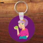 Porte-clés Fille Retro Pomme fraîche (Recto)