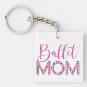 Porte-clés Fille Rose Ballet Maman Éperche Diamond Photo