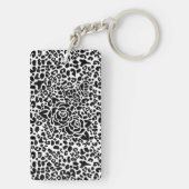 Porte-clés Fille Rose Mosaic Empreinte de léopard Avec Nom (Dos)