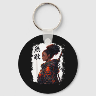 Porte-clés Fille Samouraï Noire Anime Guerrière Afro Africain