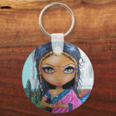 Porte-clés fille sari indienne (Recto)