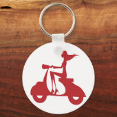 Porte-clés Fille Scooter rouge (Recto)