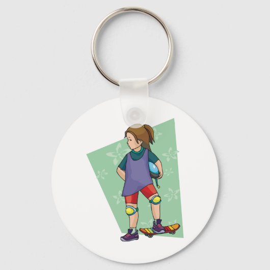 Porte-clés Fille Skateboarder (Verso)
