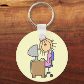 Porte-clés Fille sur ordinateur (Recto)