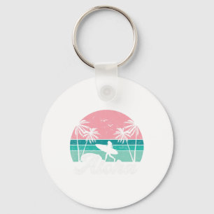 Porte-clés Fille surfeuse Aloha Hawaï Surf vintage hawaïen