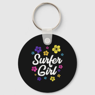 Porte-clés Fille Surfeuse Surf Rétro Vintage Cadeau Surf Femm
