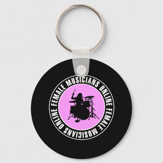 Porte-clés Fille tambour Noir (Recto)