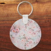 Porte-clés Fille tons roux boho rose pays fleuri (Recto)