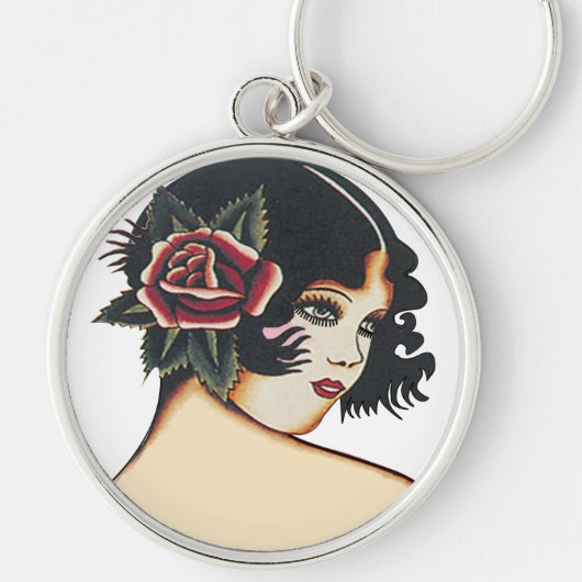 Porte-clés Fille vintage (Devant)